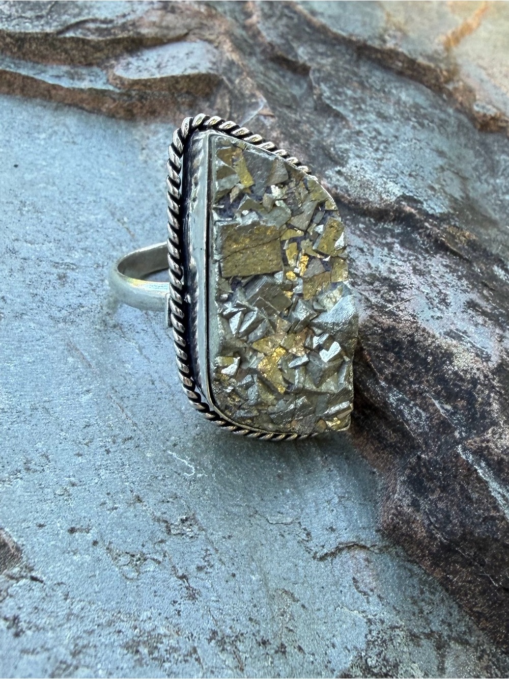Vintage Pyrite Statement Ring 10